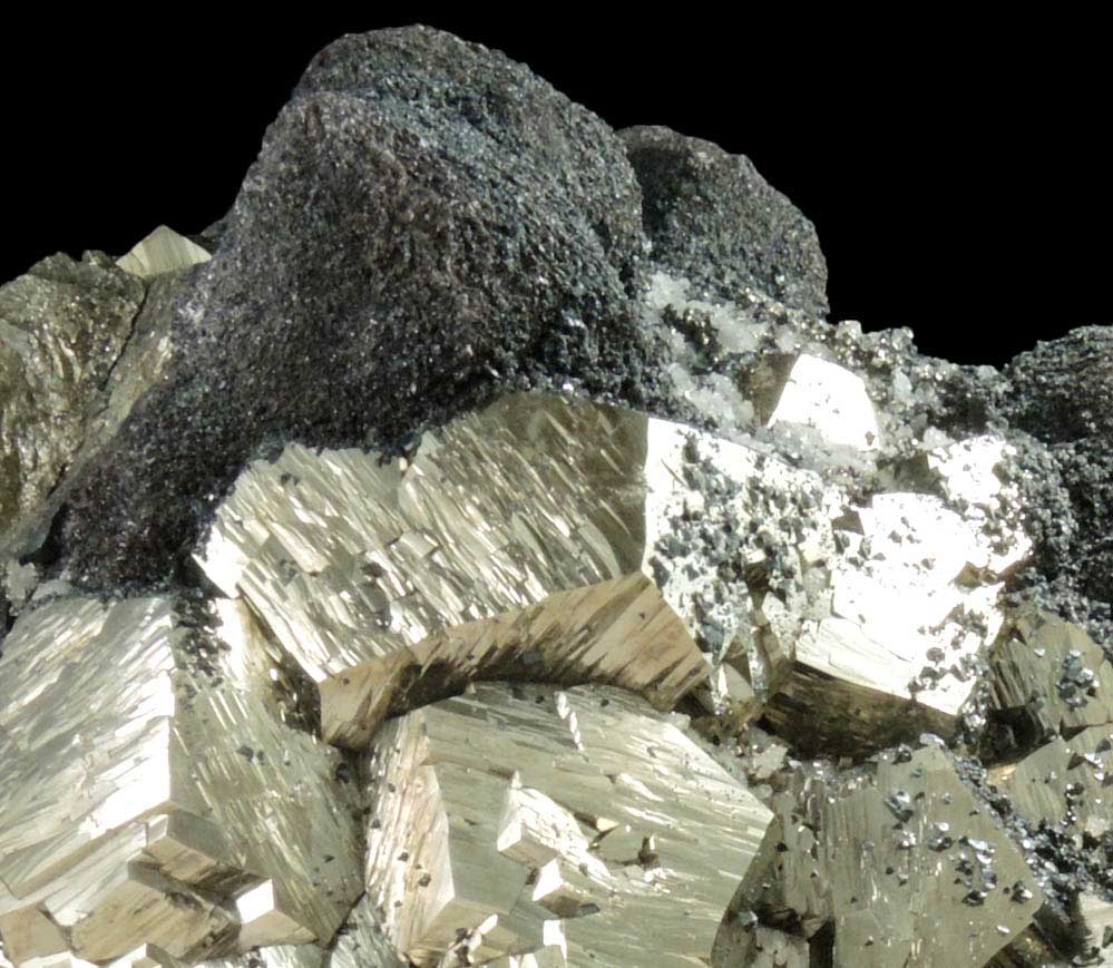 Famatinite with Tennantite on Pyrite from Quiruvilca Mine, Santiago de Chuco Province, La Libertad Department, Peru