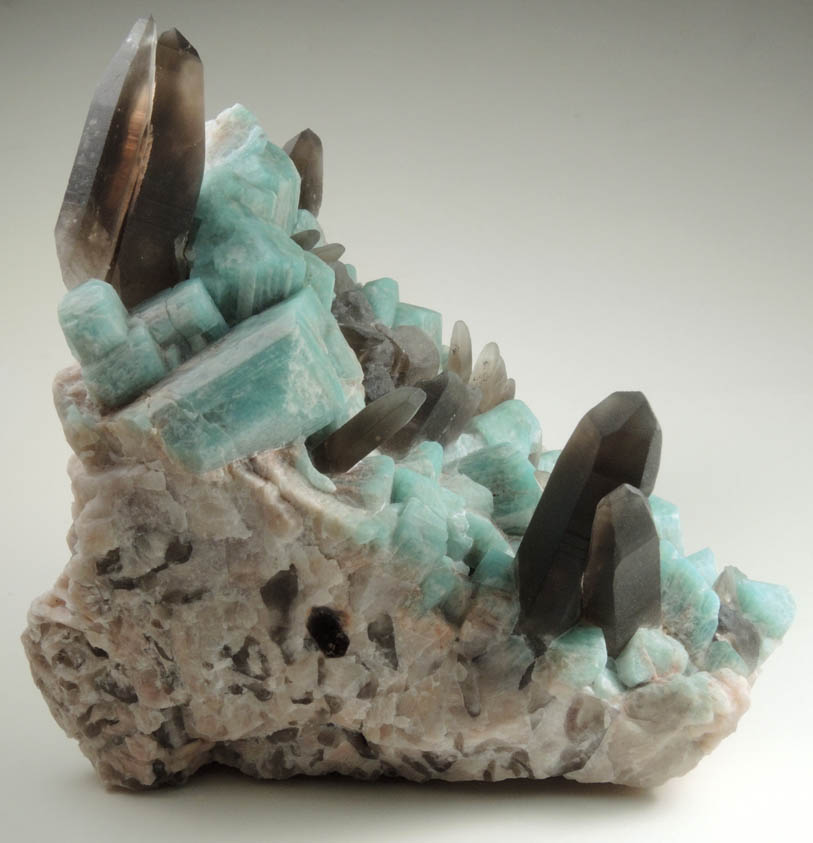 Microcline var. Amazonite with Smoky Quartz from Smoky Hawk Claim, Florissant, Teller County, Colorado