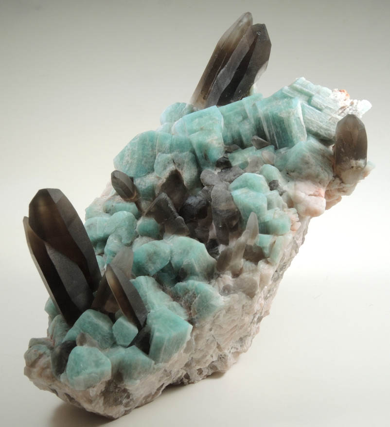Microcline var. Amazonite with Smoky Quartz from Smoky Hawk Claim, Florissant, Teller County, Colorado