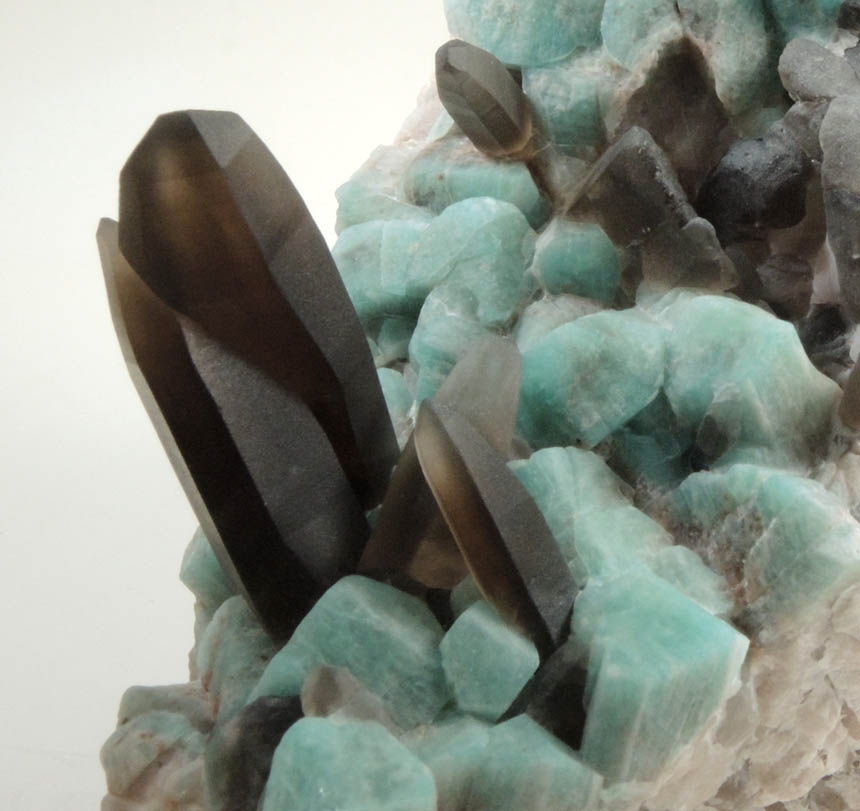Microcline var. Amazonite with Smoky Quartz from Smoky Hawk Claim, Florissant, Teller County, Colorado