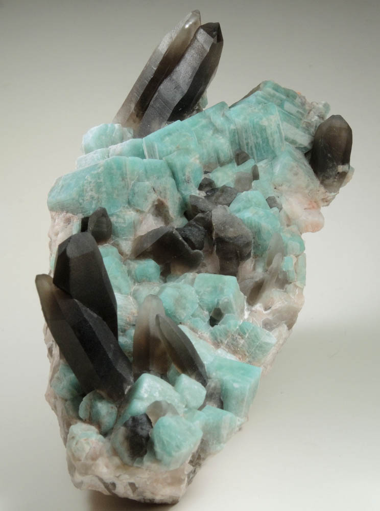 Microcline var. Amazonite with Smoky Quartz from Smoky Hawk Claim, Florissant, Teller County, Colorado