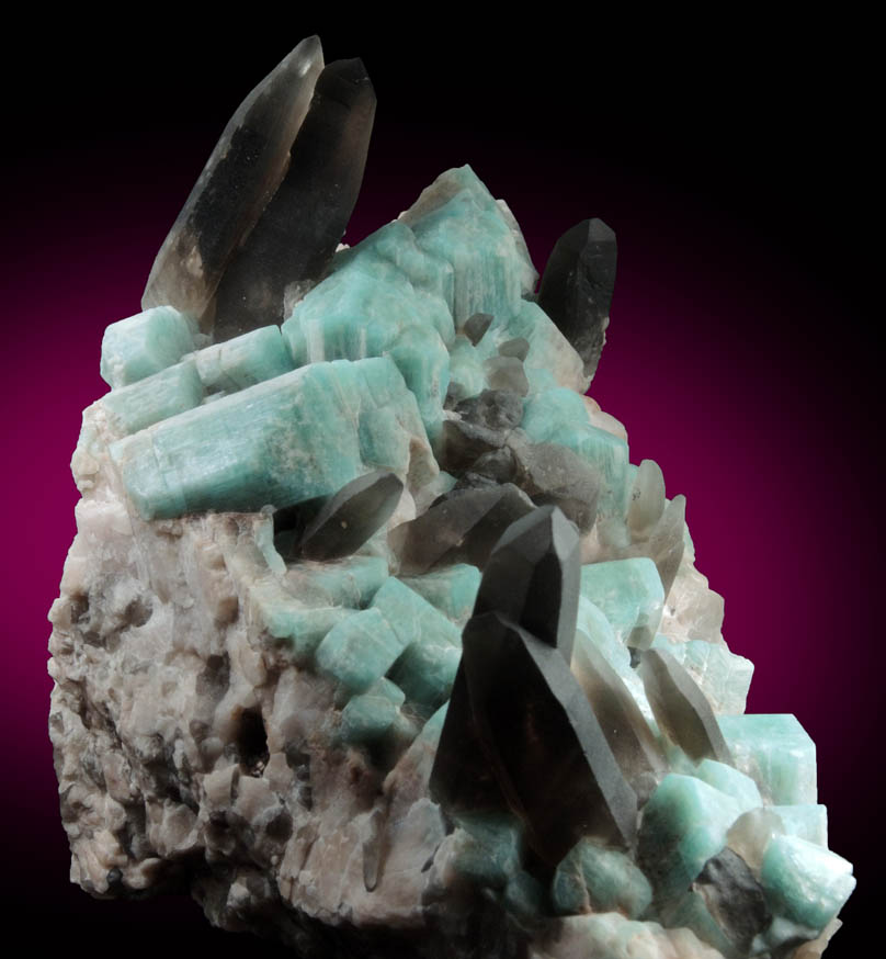 Microcline var. Amazonite with Smoky Quartz from Smoky Hawk Claim, Florissant, Teller County, Colorado