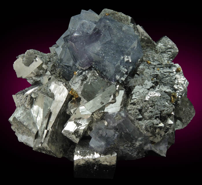 Fluorite on Arsenopyrite with Calcite and Jamesonite-Boulangerite from Yaogangxian Mine, Nanling Mountains, Hunan, China