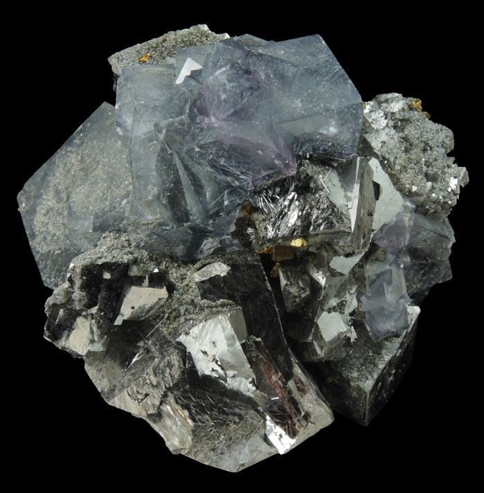 Fluorite on Arsenopyrite with Calcite and Jamesonite-Boulangerite from Yaogangxian Mine, Nanling Mountains, Hunan, China