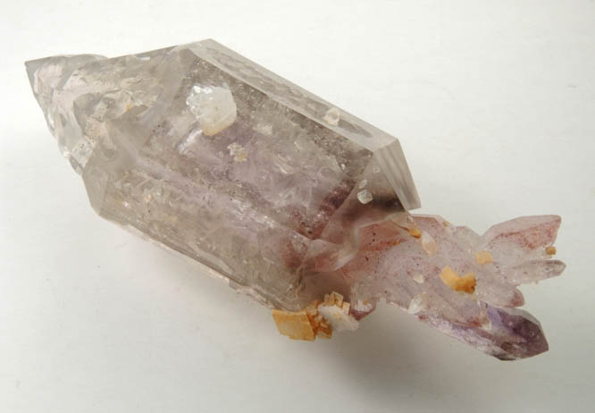 Quartz var. Smoky-Amethyst Quartz scepter-shaped formation with Hematite inclusions from Goboboseb Mountains, 43 km west of Brandberg Mountain, Erongo region, Namibia