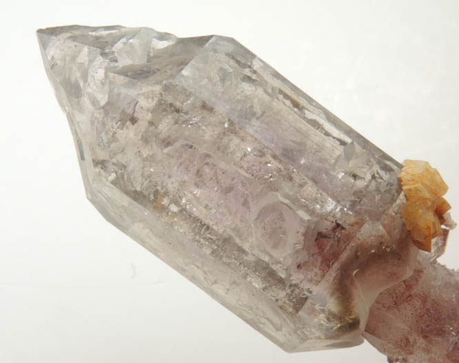 Quartz var. Smoky-Amethyst Quartz scepter-shaped formation with Hematite inclusions from Goboboseb Mountains, 43 km west of Brandberg Mountain, Erongo region, Namibia