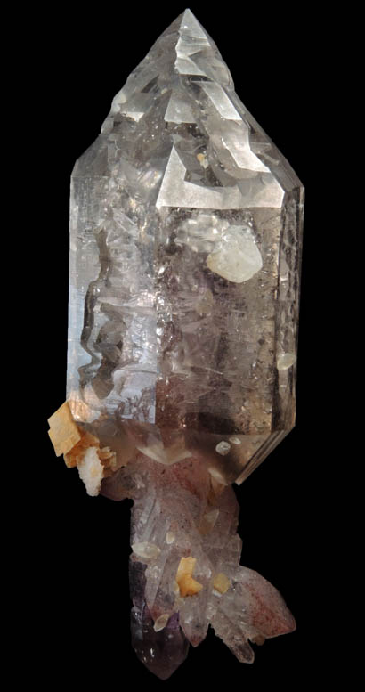 Quartz var. Smoky-Amethyst Quartz scepter-shaped formation with Hematite inclusions from Goboboseb Mountains, 43 km west of Brandberg Mountain, Erongo region, Namibia