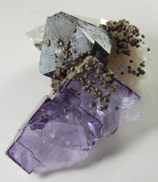 Scheelite, Fluorite, Quartz, Pyrite from Yaogangxian Mine, Nanling Mountains, Hunan, China