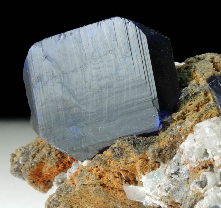 Azurite (twinned crystals) with Cerussite from Tsumeb Mine, Easter Pocket, Otavi-Bergland District, Oshikoto, Namibia