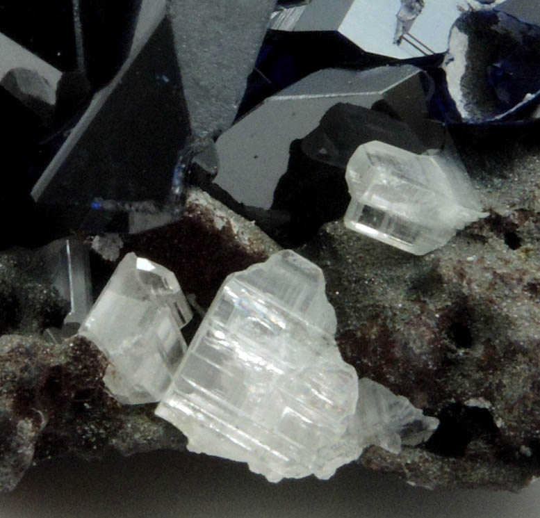 Azurite (twinned crystals) with Cerussite from Tsumeb Mine, Easter Pocket, Otavi-Bergland District, Oshikoto, Namibia