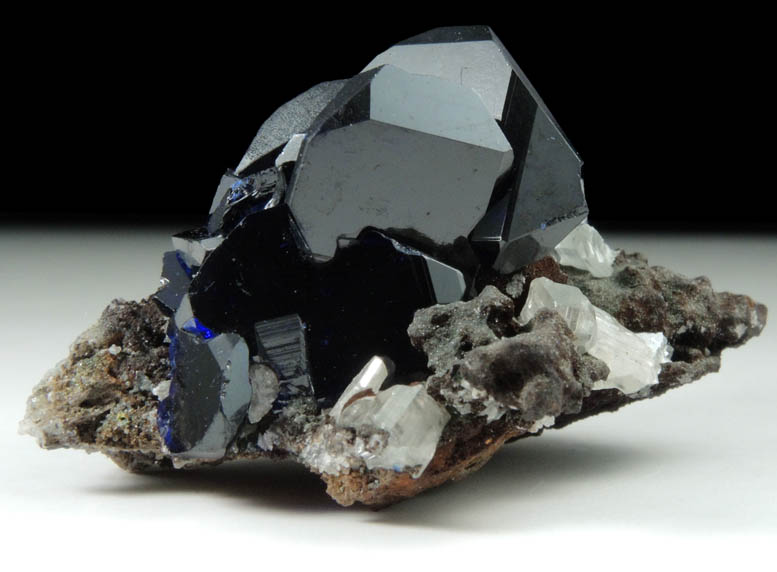 Azurite (twinned crystals) with Cerussite from Tsumeb Mine, Easter Pocket, Otavi-Bergland District, Oshikoto, Namibia