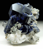 Azurite (twinned crystals) with Cerussite from Tsumeb Mine, Easter Pocket, Otavi-Bergland District, Oshikoto, Namibia