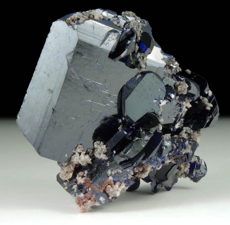 Azurite (twinned crystals) with Cerussite from Tsumeb Mine, Easter Pocket, Otavi-Bergland District, Oshikoto, Namibia