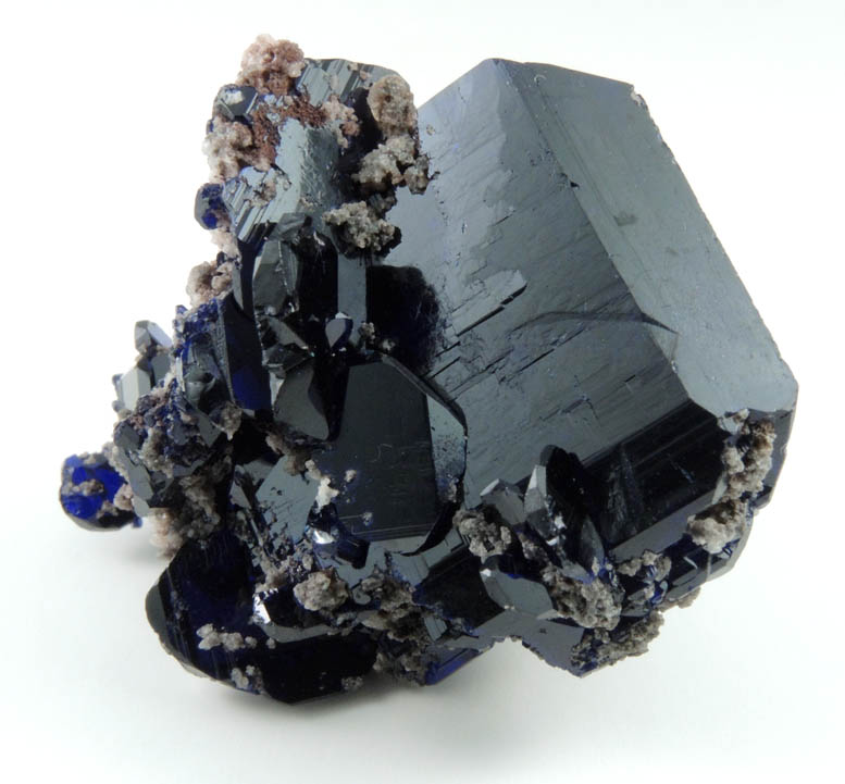 Azurite (twinned crystals) with Cerussite from Tsumeb Mine, Easter Pocket, Otavi-Bergland District, Oshikoto, Namibia