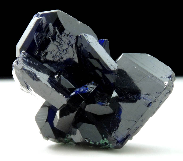 Azurite (twinned crystals) with Arsentsumebite from Tsumeb Mine, Easter Pocket, Otavi-Bergland District, Oshikoto, Namibia (Type Locality for Arsentsumebite)