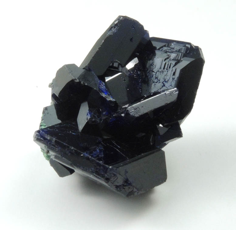 Azurite (twinned crystals) with Arsentsumebite from Tsumeb Mine, Easter Pocket, Otavi-Bergland District, Oshikoto, Namibia (Type Locality for Arsentsumebite)
