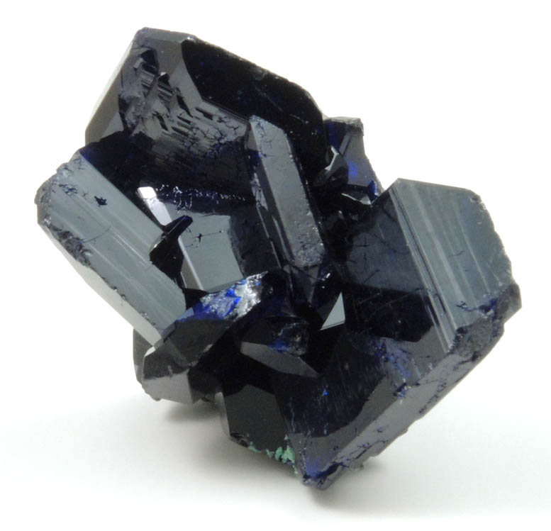 Azurite (twinned crystals) with Arsentsumebite from Tsumeb Mine, Easter Pocket, Otavi-Bergland District, Oshikoto, Namibia (Type Locality for Arsentsumebite)