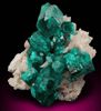 Dioptase on Calcite from Tsumeb Mine, 2nd Oxide Zone, Otavi-Bergland District, Oshikoto, Namibia