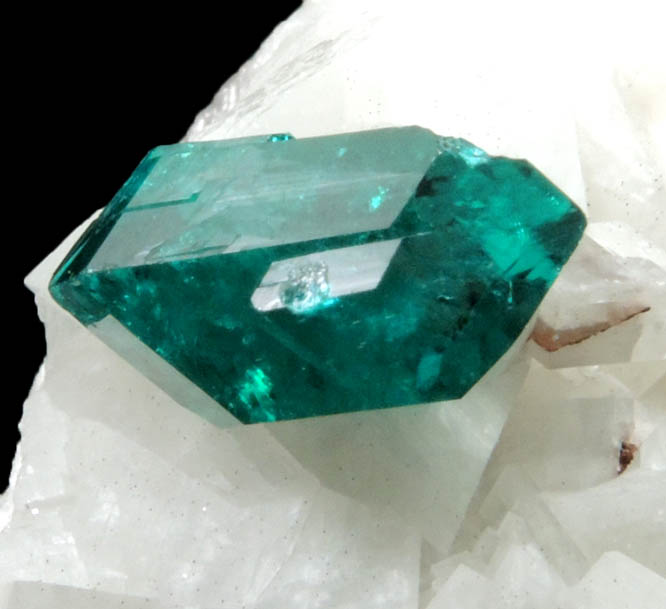 Dioptase on Calcite from Tsumeb Mine, 2nd Oxide Zone, Otavi-Bergland District, Oshikoto, Namibia