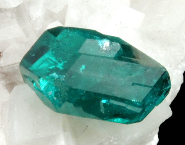 Dioptase on Calcite from Tsumeb Mine, 2nd Oxide Zone, Otavi-Bergland District, Oshikoto, Namibia