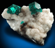 Dioptase on Calcite from Tsumeb Mine, 2nd Oxide Zone, Otavi-Bergland District, Oshikoto, Namibia