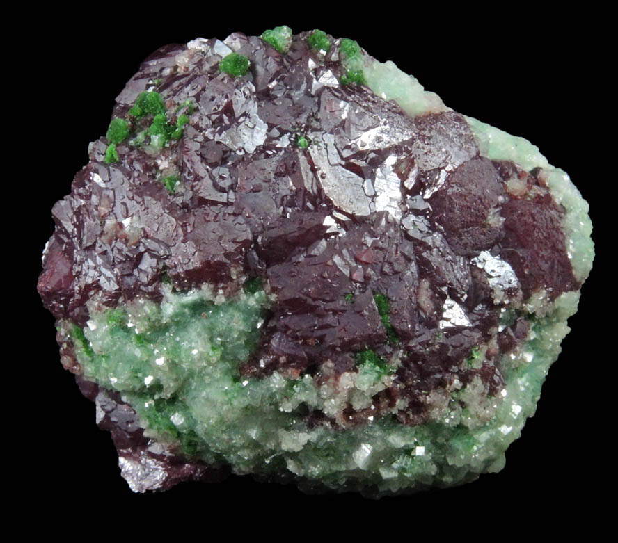 Cuprite with Conichalcite and Calcite from Tsumeb Mine, 3rd Oxide Zone, Otavi-Bergland District, Oshikoto, Namibia