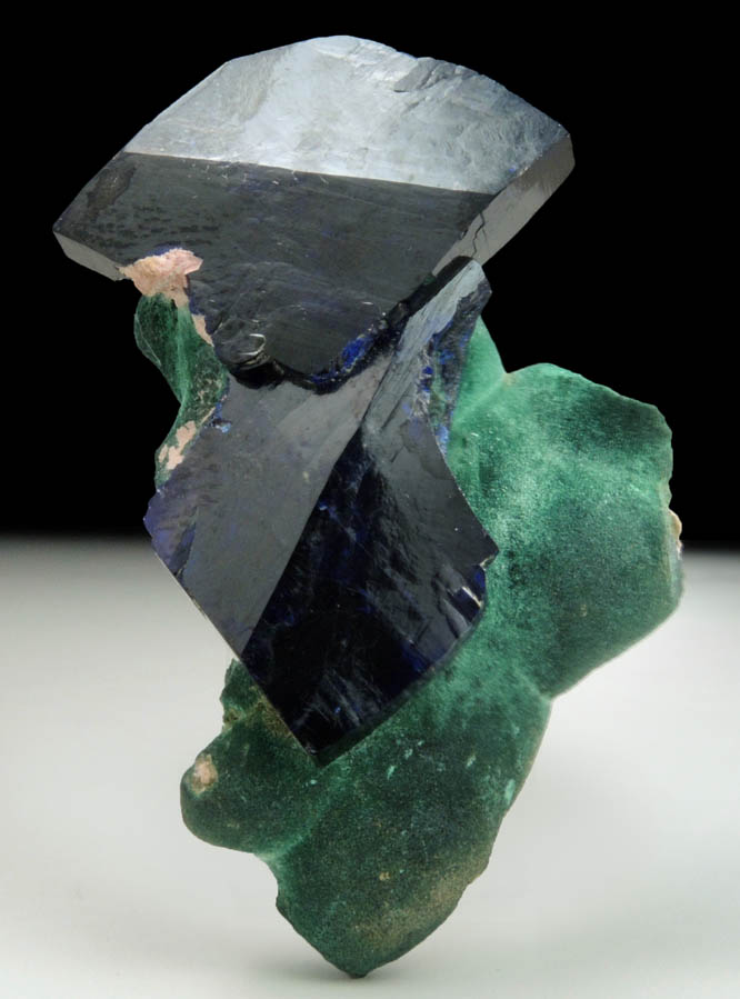 Azurite on Malachite from Tsumeb Mine, 1st Oxide Zone, Otavi-Bergland District, Oshikoto, Namibia