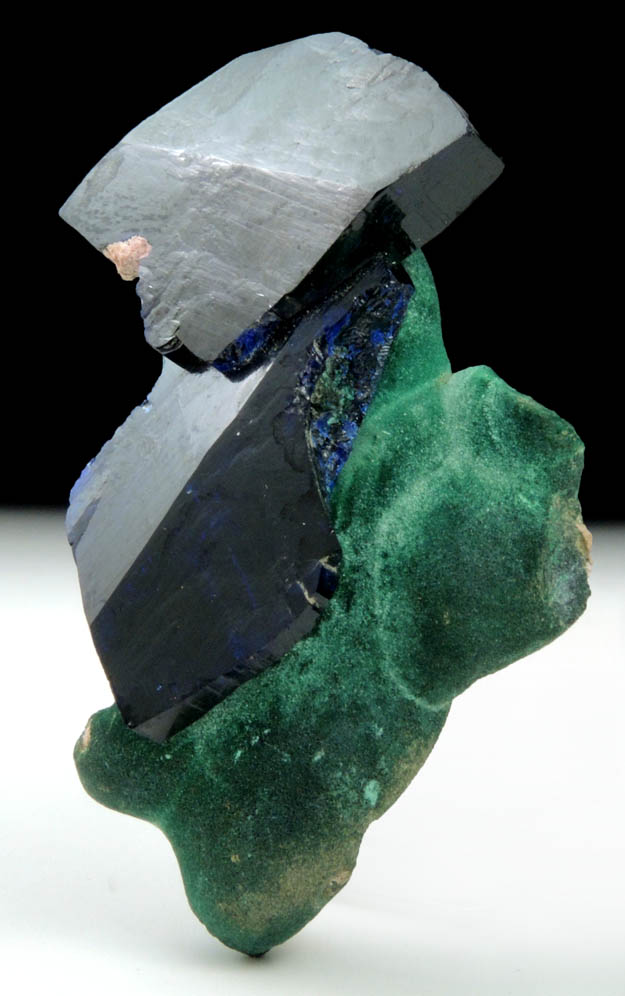 Azurite on Malachite from Tsumeb Mine, 1st Oxide Zone, Otavi-Bergland District, Oshikoto, Namibia