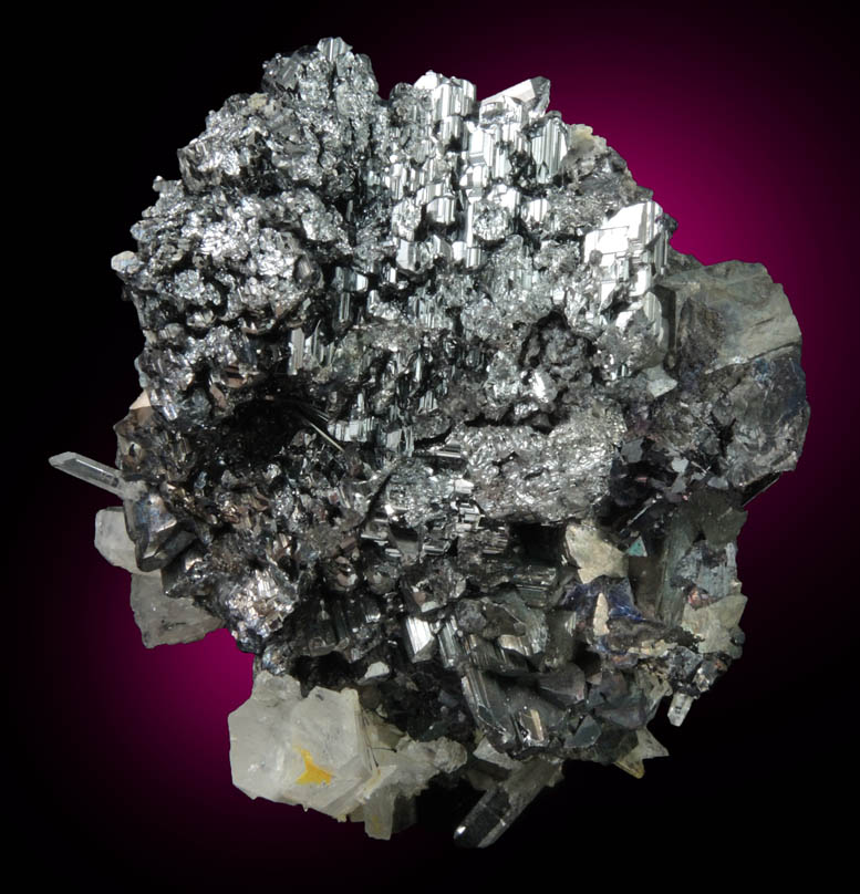 Bournonite with Quartz and Arsenopyrite from Yaogangxian Mine, Nanling Mountains, Hunan, China