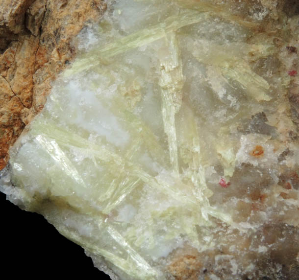 Carpathite in Quartz from Los Picachos, San Benito County, California