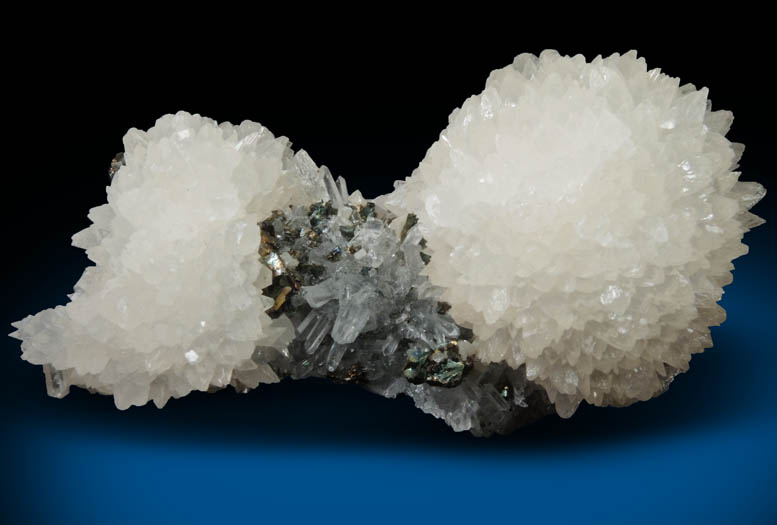 Calcite on Quartz with Pyrite from Cavnic Mine (Kapnikbanya), Maramures, Romania