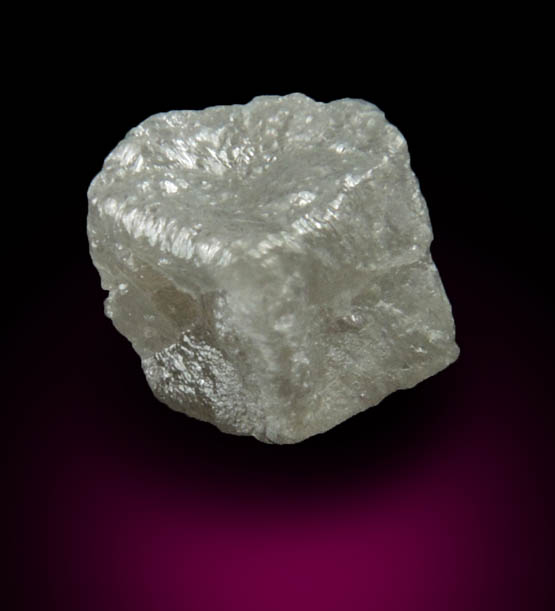 Diamond (1.49 carat gray cubic cavernous crystal) from Mbuji-Mayi, 300 km east of Tshikapa, Democratic Republic of the Congo