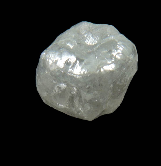 Diamond (1.41 carat gray cubic cavernous crystal) from Mbuji-Mayi, 300 km east of Tshikapa, Democratic Republic of the Congo