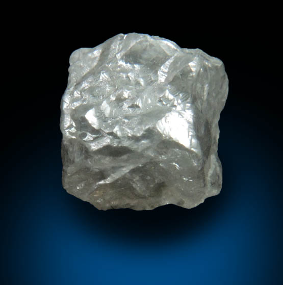 Diamond (1.86 carat gray cubic cavernous crystal) from Mbuji-Mayi, 300 km east of Tshikapa, Democratic Republic of the Congo