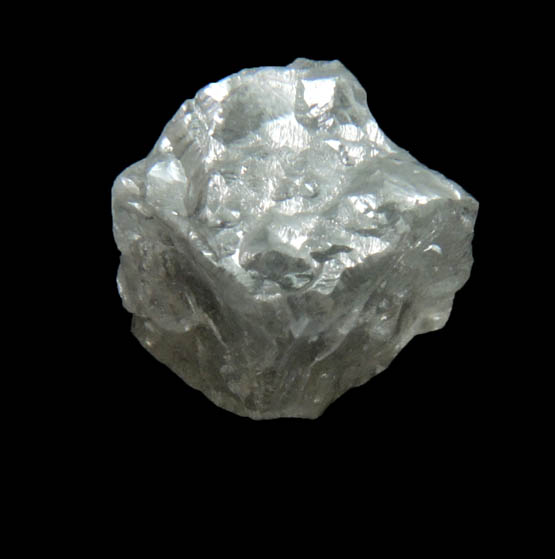 Diamond (1.86 carat gray cubic cavernous crystal) from Mbuji-Mayi, 300 km east of Tshikapa, Democratic Republic of the Congo