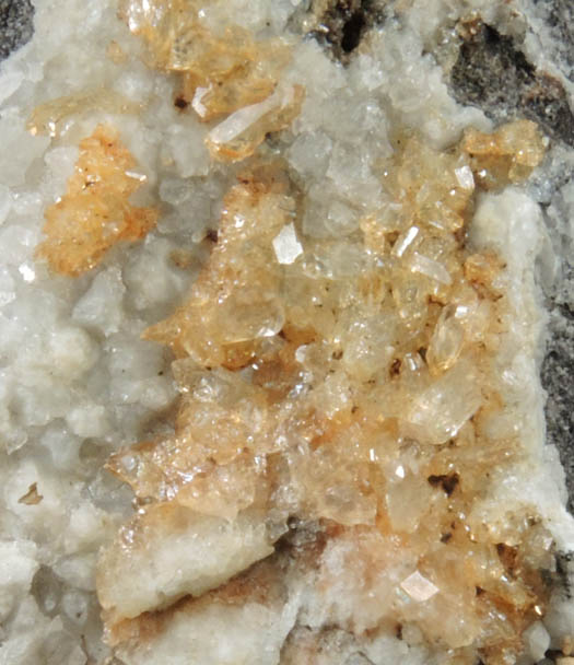 Quartz on Calcite from Hudson Railroad Cut Calcite Locality, Anthony's Nose, Cortlandt, Westchester County, New York