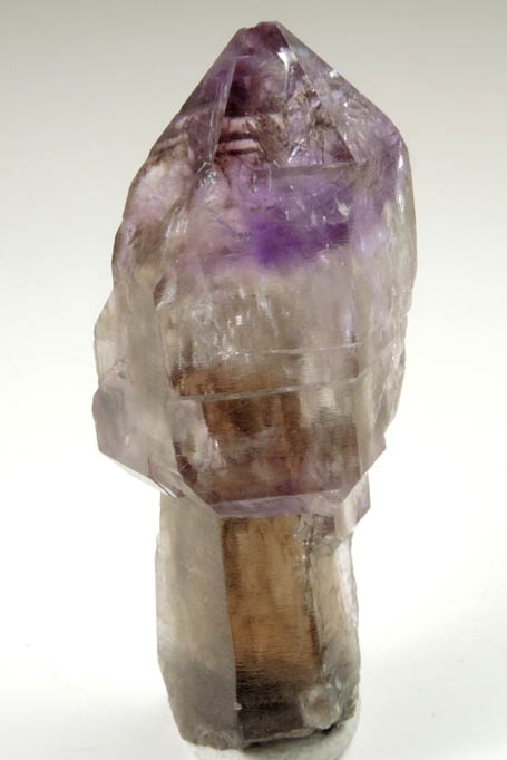 Quartz var. Amethyst-Smoky scepter-shaped crystal from Pohndorf Mine, Jefferson County, Montana