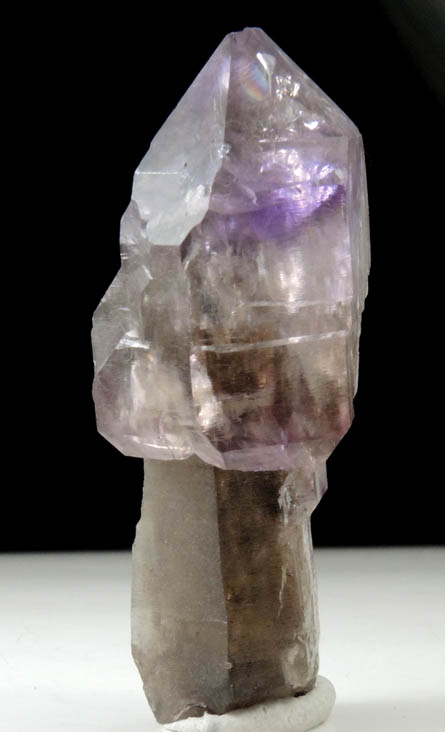 Quartz var. Amethyst-Smoky scepter-shaped crystal from Pohndorf Mine, Jefferson County, Montana