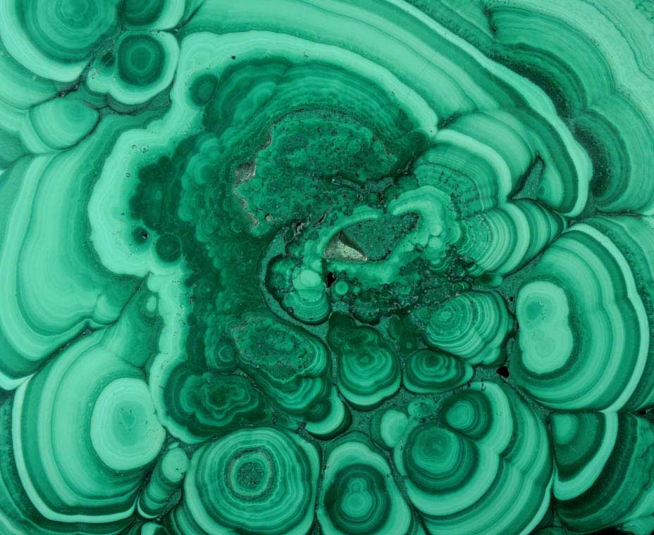 Malachite from Kolwezi Mining District, 240 km WNW of  Lubumbashi, Katanga Copperbelt, Lualaba Province, Democratic Republic of the Congo