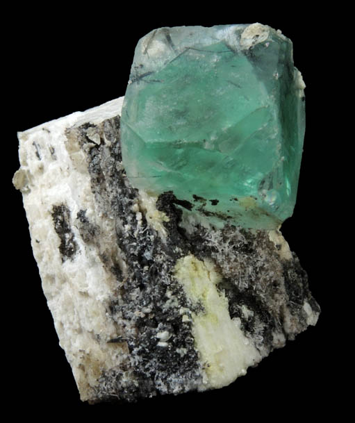 Fluorite on Albite-Microcline and Muscovite with Hyalite Opal from Erongo Mountains, 20 km north of Usakos, Damaraland, Namibia