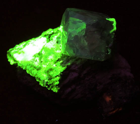 Fluorite on Albite-Microcline and Muscovite with Hyalite Opal from Erongo Mountains, 20 km north of Usakos, Damaraland, Namibia