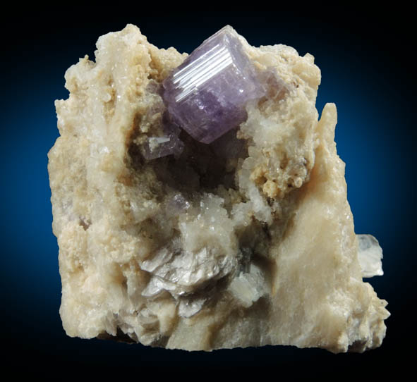 Fluorapatite with Quartz on Albite from old pit at Harvard Quarry, Noyes Mountain, Greenwood, Oxford County, Maine