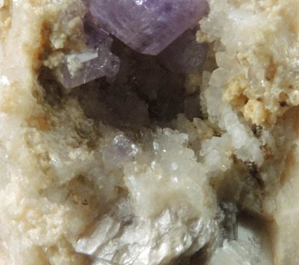 Fluorapatite with Quartz on Albite from old pit at Harvard Quarry, Noyes Mountain, Greenwood, Oxford County, Maine