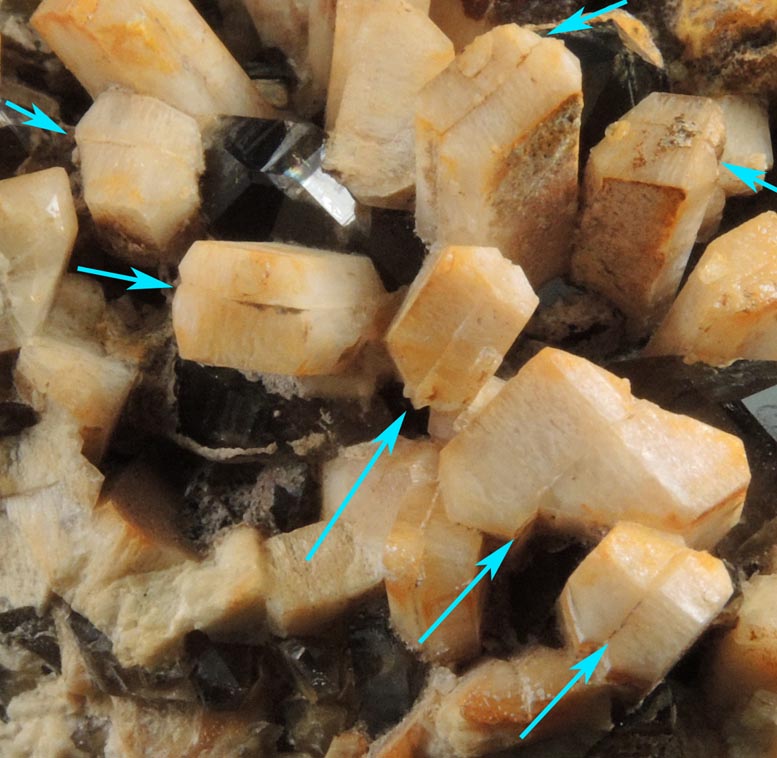 Microcline (Carlsbad Law Twins) with Smoky Quartz from Moat Mountain, west of North Conway, Carroll County, New Hampshire