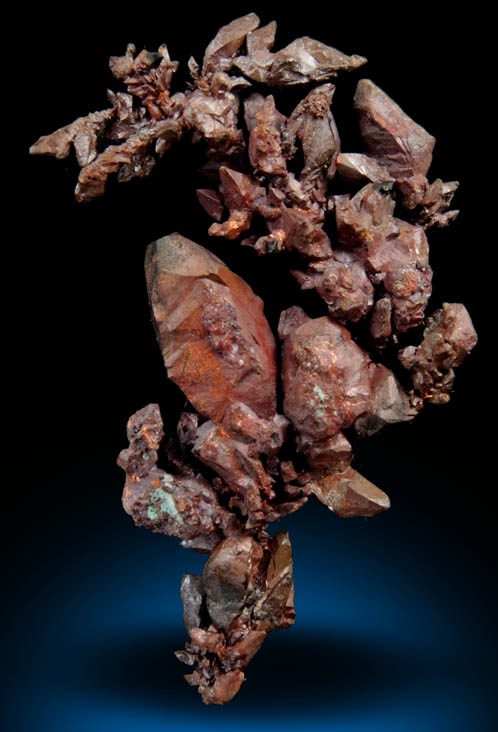 Copper (crystallized) with Cuprite coating from Ray Mine, Mineral Creek District, Pinal County, Arizona