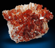 Vanadinite on Barite from Acif Mine, Mibladen, Haute Moulouya Basin, Zeida-Aouli-Mibladen belt, Midelt Province, Morocco