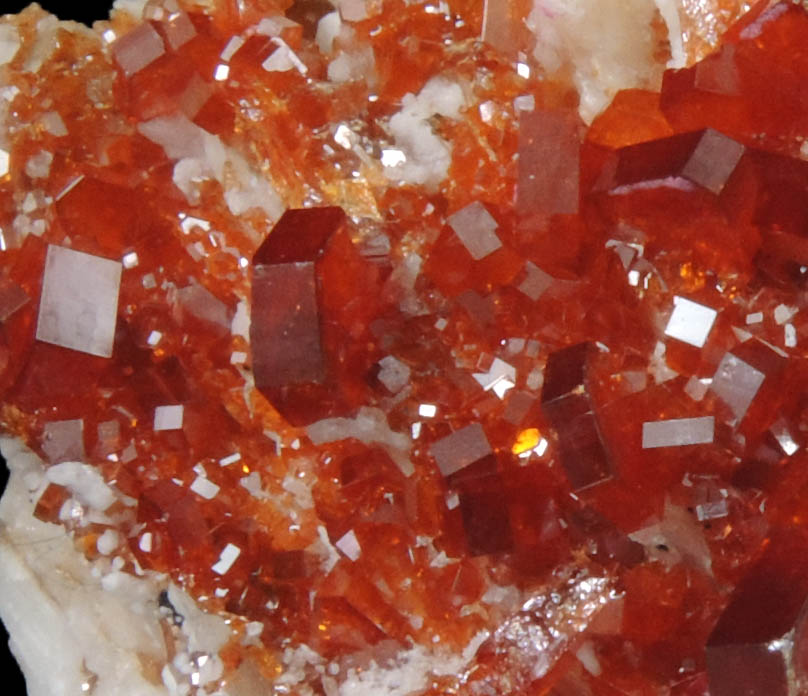 Vanadinite on Barite from Acif Mine, Mibladen, Haute Moulouya Basin, Zeida-Aouli-Mibladen belt, Midelt Province, Morocco