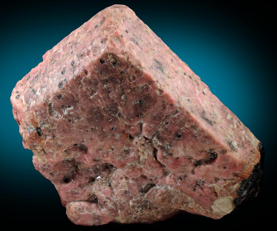 Rhodonite with minor Franklinite, Calcite, Willemite from Franklin, Sussex County, New Jersey