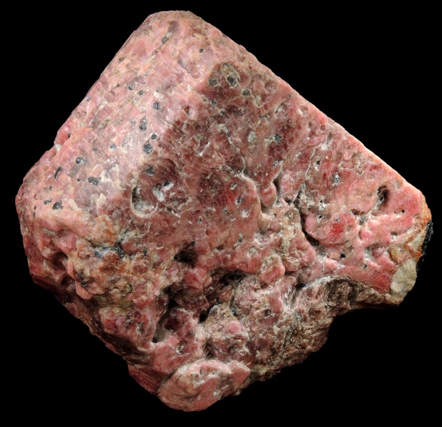 Rhodonite with minor Franklinite, Calcite, Willemite from Franklin, Sussex County, New Jersey