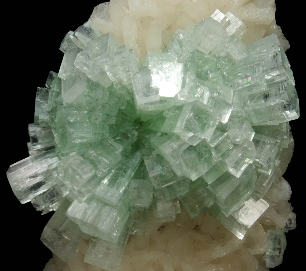 Apophyllite on Stilbite from Momin Akhada, near Rahuri, 50 km north of Ahmednagar, Maharashtra, India (Type Locality for Collected ca. 2001)